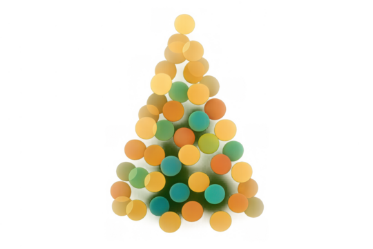 Abstract christmas tree bokeh lights creating festive holiday season decoration on transparent background - Powered by Adobe