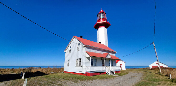 The Metis lighthouse (Mitis Point Lighthouse) in Gasp&eacute;sie, Qu&eacute;bec, Canada