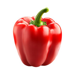 Vibrant Red Bell Pepper on a transparent background