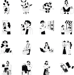 Obraz premium Set of Retailing Doodle Style Icons