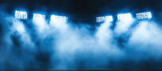 Mystical Stadium Lights with Fog Illuminating the Playing Field