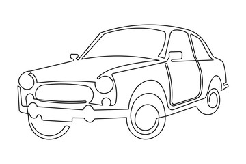 Obraz premium Minimal car continuous one line drawing elegant outline art
