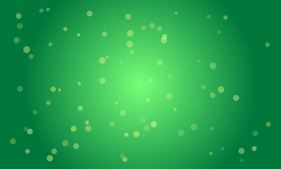 Green gradient background with scattered bokeh circles and light effects
