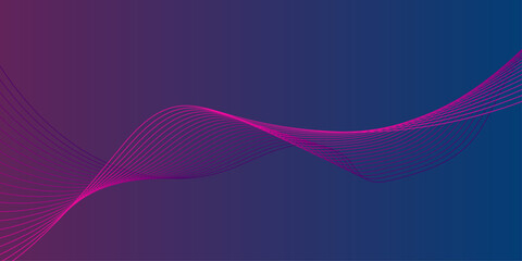 Dark blue abstract background with glowing wave lines futuristic modern concept technology.