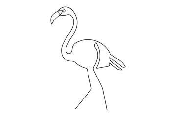 Flamingo continuous one line drawing elegant minimalist concept