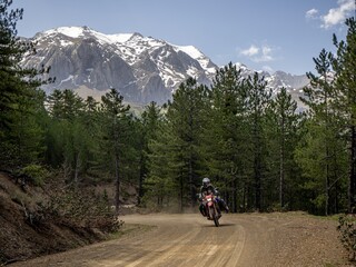 Fototapeta premium Motorcycle Rider on TET Turkey