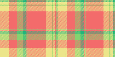 Fall background textile check, mid seamless texture vector. Shape fabric tartan pattern plaid in red and khaki colors.