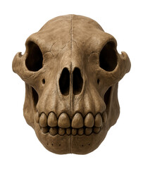 Obraz premium Coryphodon skull featuring a short snout and prominent rounded molars.