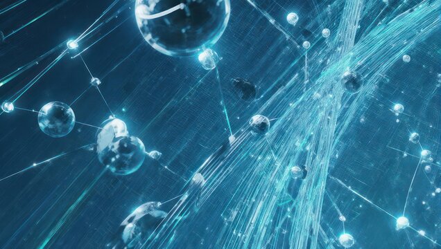 Abstract Bubbles and Light Trails in Deep Space.