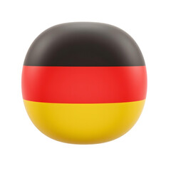 Germany flag 3D circular badge icon black red gold on transparent background