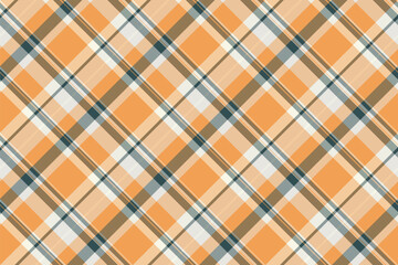 Luxurious seamless check vector, pastel plaid textile fabric. Hispanic pattern tartan texture background in orange and pastel colors.