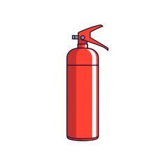 Red fire extinguisher for safety and protection against fire hazards