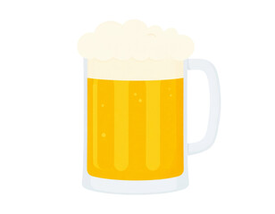 ビールジョッキに入った生ビールのイラスト