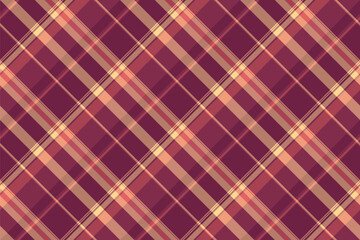 Veil background texture textile, intricate plaid pattern tartan. Couch check vector fabric seamless in red and pink colors.