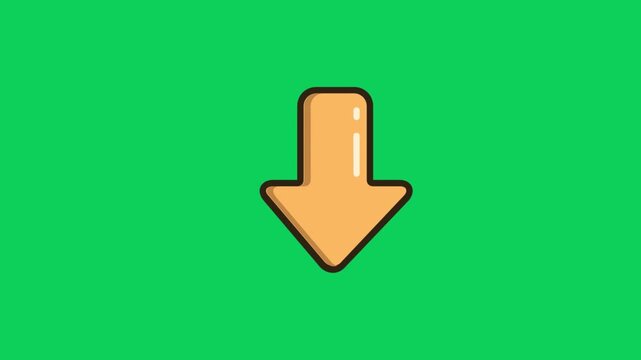 Dynamic green arrow pointing downward, symbolizing progress, data trends, or direction in a modern digital interface context
