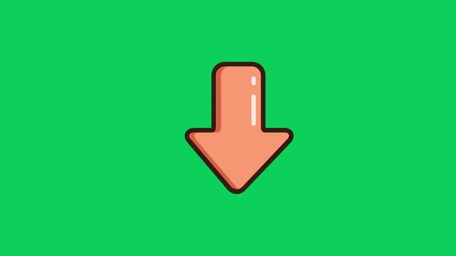 Down arrow icon animated movement indicating decline or decrease in data analytics and business trends