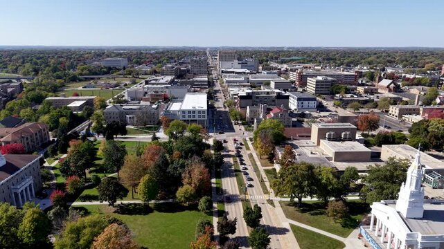 aerial fast pullout over appleton wisconsin