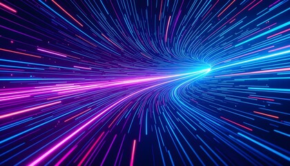 Futuristic Data Stream – Abstract Light Speed Technology Background.