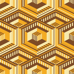 seamless pattern retro 3d cubes background