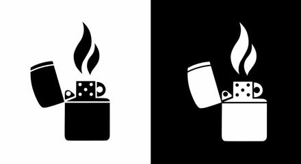 Lighter Icon Vector Illustration with Flame Isolated on Background