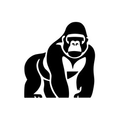 Powerful Gorilla Silhouette Vector Illustration for Design Projects