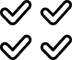 Check Mark Outline Icons Set  Agreement, Confirmation, and Completion Symbols