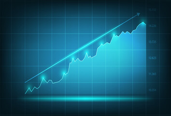 business graph on a blue background
