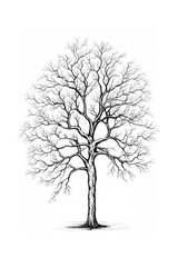 Fototapeta premium A minimal tree sketch drawing plant.
