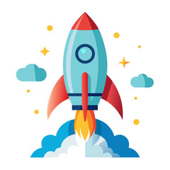 Colorful Spaceship Taking Off - Kids Education and Creative Discovery