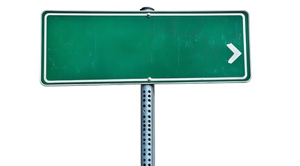 Realistic green road sign isolated on white
