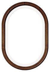 aufrechter ovaler hölzerner Bilderrahmen mit Papierbordüre