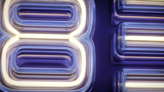 Neon number 83 graphic against a dark backdrop for commercial use