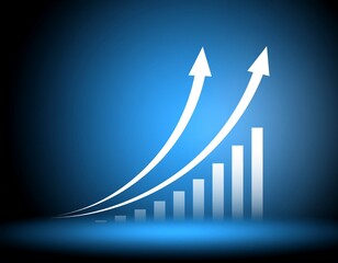 Clean vector of upward arrow showing financial growth and success.