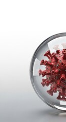 Coronavirus under glass dome. Protection against virus. Medical concept. Close up.