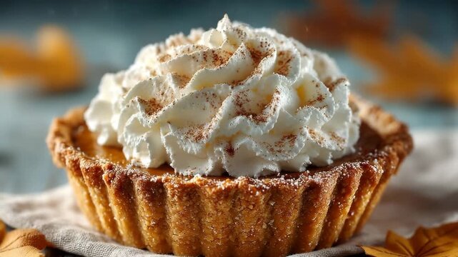Autumn Cupcake with Whipped Cream Toppin