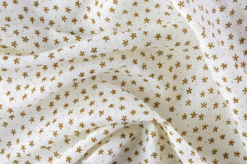 White Fabric Background with Gold Stars