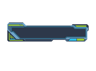 Futuristic abstract title banner lower third blue and green border gaming, tech streaming