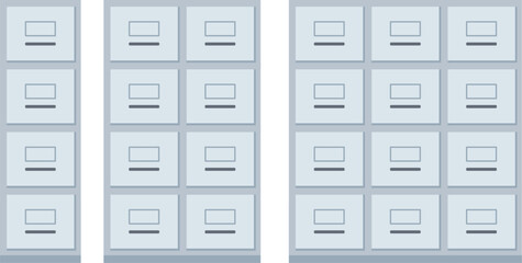 Office filing cabinet illustration set