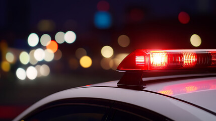 Emergency lights pierce the night, illuminating the scene with urgency. The red glow cuts through the darkness, a symbol of safety and swift response. #Emergencyservices