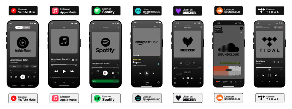 MusicStreaming mockup. MusicStreaming UI design. MusicStreaming mobile player interface