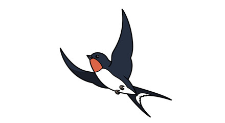 Illustration of a flying swallow