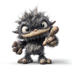 Spooky but charming halloween monster illustration on white.