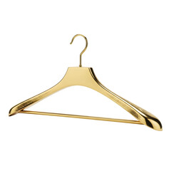 Elegant golden clothes hanger, perfect for fashion, boutique, luxury, wardrobe, and modern design projects. isolated on white or transparent background.PNG format.