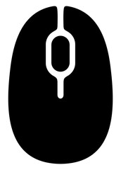 Computer mouse, clicking, mouse click. Left key and right key, illustration