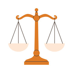 weigh balance scale icon; symbolizing justice, equality, and decision making- vector illustration