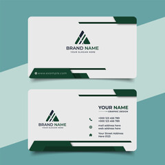 Creative modern green business card design  name card corporate visiting card and simple clean template vector design