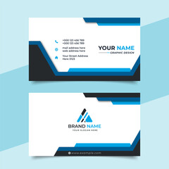 Creative modern blue business card design  name card corporate visiting card and simple clean template vector design