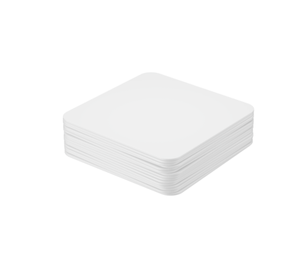 Blank white isometric stack of rounded playing cards mockup template. 3d illustration