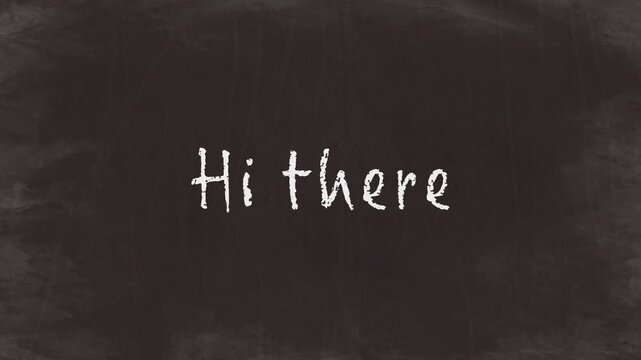 Hi there - Simple Chalk Text Animation on Blackboard(HD)