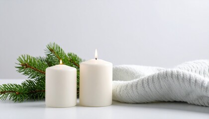 Scandinavian Yule – Wool Blanket, Candles, Pine Branches, No Tinsel, Calm Atmosphere